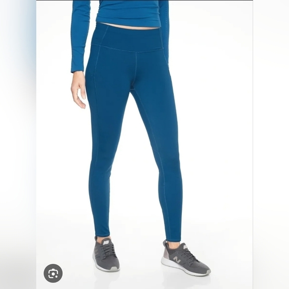 VGUC Athleta Contender Tight Peacock Teal Medium High-Rise - Picture 1 of 14